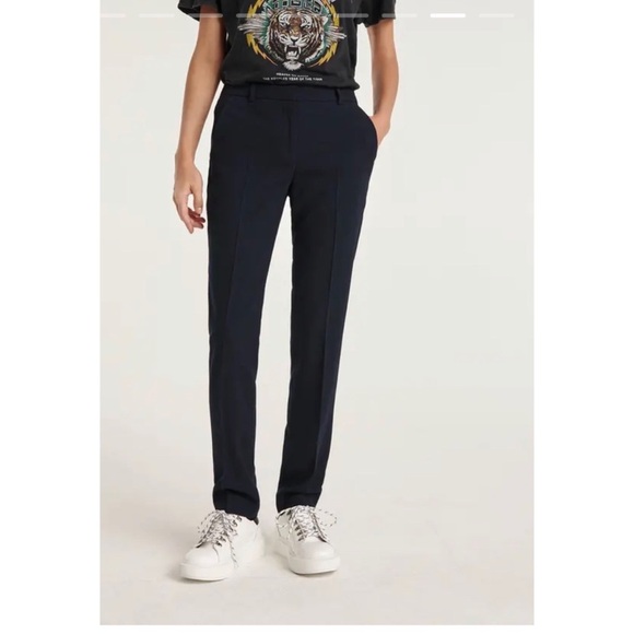 Brand New The Kooples Marta Crepe Suit Pants in Flowing Navy Size 34 FR/ 2 U.S. - Picture 8 of 14